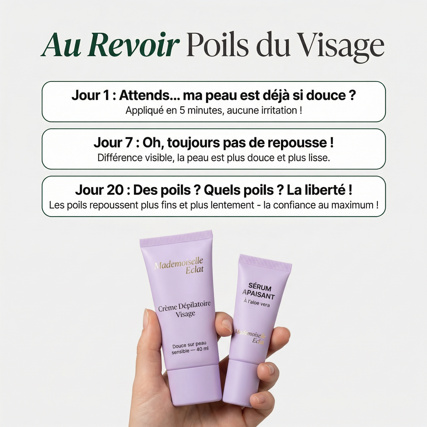 Crème épilatoire visage